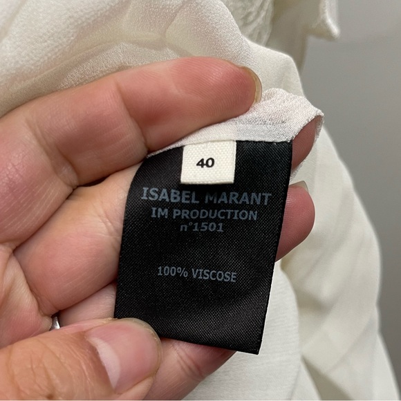 Isabel Marant White Sheer Embroidered Fully Lined Pleated Mini dress 10 NWT - Picture 11 of 11